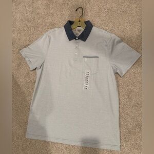 Original Penguin Gray Polo with Navy Collar